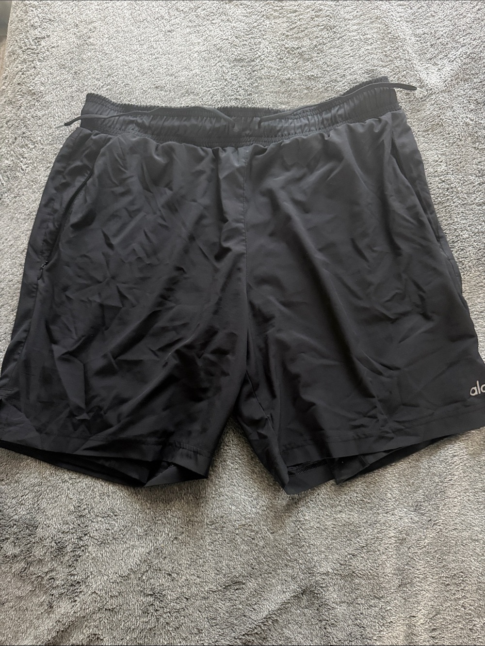 ALO Yoga Men's Black Athletic Shorts with Drawstring